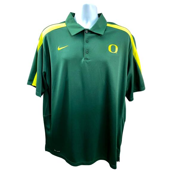 Nike Dri-Fit NCAA Oregon Ducks Men's Green Polo XL - Picture 1 of 10